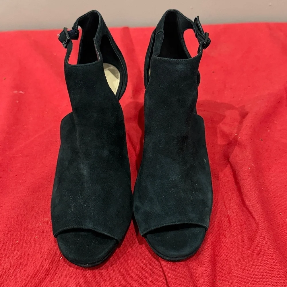 ANTONIO MELANI Black Open-Toe Heels